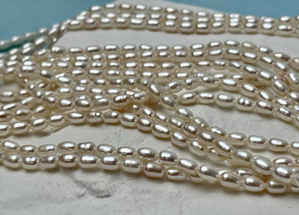 3.5x5 mm AA Natural White Rice/Oval Shape Tiny Seed Freshwater Pearls Genuine High Luster Small Freshwater Pearl Beads #1391