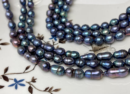 7x9-10 mm Rainbow Peacock Edison Baroque Freshwater Pearl Potato/Tear Drop Shape Beads Genuine High Luster Edison Pearls #P2765