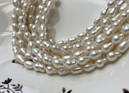 7x9-10 mm AA Natural White High Luster Edison Baroque Freshwater Pearl Beads Genuine TearDrop Shape Baroque Pearl 38 Beads #P2766