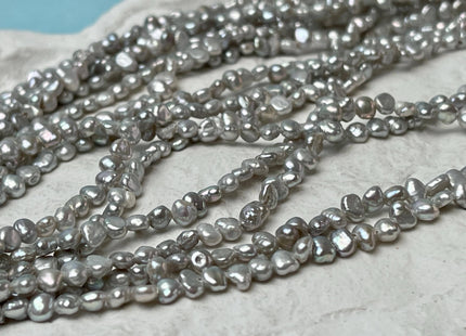 3-4 mm Gray Color Potato Nugget Freshwater Pearl Beads Genuine Freshwater Pearls Tiny Seed Pearl 103 Beads #P2767