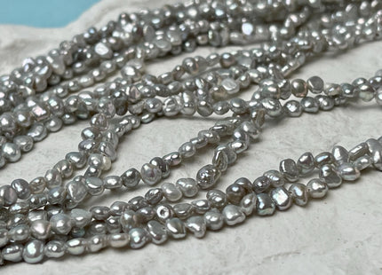 3-4 mm Gray Color Potato Nugget Freshwater Pearl Beads Genuine Freshwater Pearls Tiny Seed Pearl 103 Beads #P2767