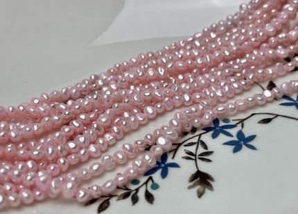 3-4 mm Baby Pink Color Potato Nugget Freshwater Pearl Beads Genuine Freshwater Pearls Tiny Seed Pearl 101 Beads #P2768