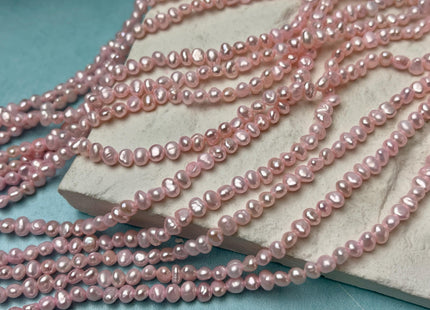 3-4 mm Baby Pink Color Potato Nugget Freshwater Pearl Beads Genuine Freshwater Pearls Tiny Seed Pearl 101 Beads #P2768