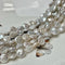 9-10 mm AA Half Strand Natural White Large Hole Coin Freshwater Pearl Hole Size 1.2mm Genuine Freshwater Pearl 20-21 Beads #P2775