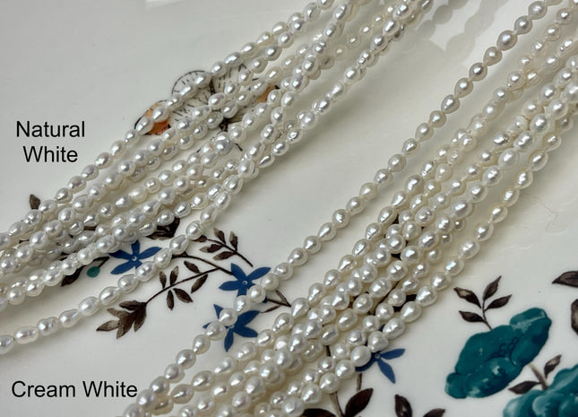 3 mm AA Natural White Freshwater Baby Edison Pearl Genuine Freshwater Tiny Edison Pearls #P2776