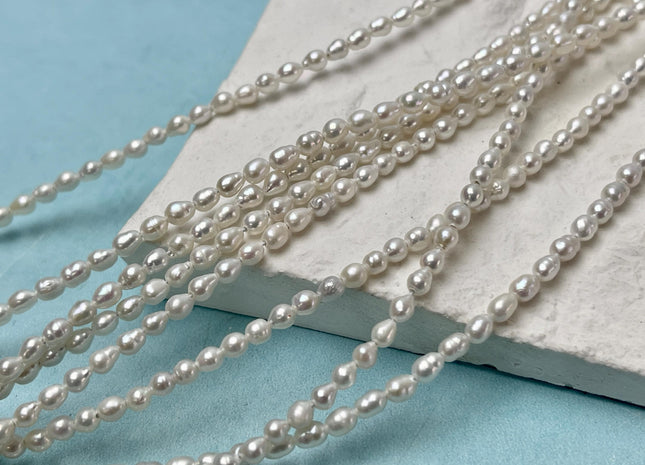 3 mm AA Natural White Freshwater Baby Edison Pearl Genuine Freshwater Tiny Edison Pearls #P2776