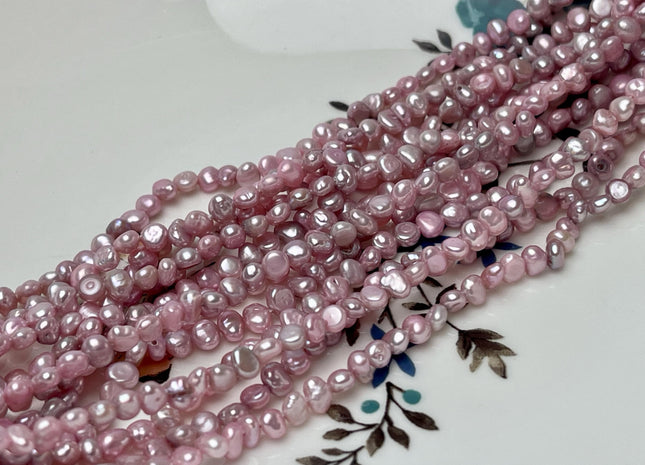 3-4 mm Lavender Pink Color Potato Nugget Freshwater Pearl Beads Genuine Mixed Purple pink Tiny Seed Pearl 101 Beads #P2773