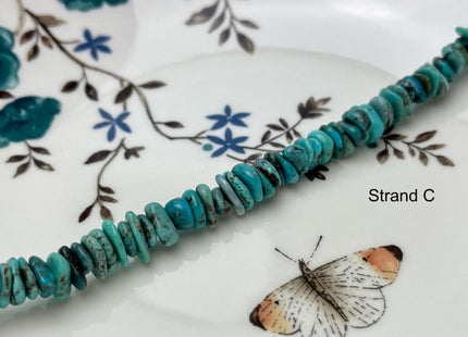 7-9 mm 100% All Natural Turquoise Heishi Rondelle Shape Genuine Beautiful Natural Turquoise Gemstones 16 Inches Strand #4509