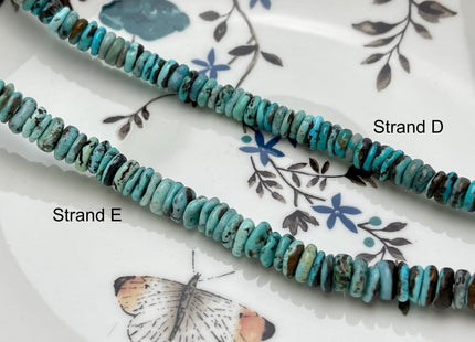 7-9 mm 100% All Natural Turquoise Heishi Rondelle Shape Genuine Beautiful Natural Turquoise Gemstones 16 Inches Strand #4509