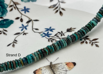 7-8 mm 100% All Natural Turquoise Heishi Rondelle Shape Genuine Beautiful Natural Turquoise Gemstones 16 Inches Strand #4512