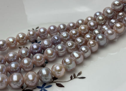 9-10 mm AA Half Strand Extra Shiny Large Hole Natural Mauve Pink Off Round Freshwater Pearl Beads Hole Size 2.2mm 21 Beads #P2834