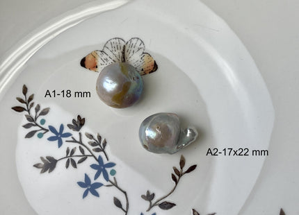 One-Of-A-Kind 14x18-20 mm AAA Large Hole Jumbo Natural Pink Baroque Pearl Beads 2.0mm Hole Natural Iridescent Color Baroque Pearl Beads #526