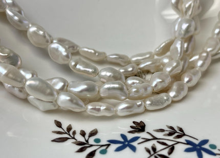 6-8x8-12 mm AAAA Natural White Keshi Freshwater Pearls Beads Genuine High Luster Rice Nugget Keshi Pearl Beads #P2778