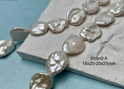 One-Of-A-Kind 18x20-20x22mm Very Rare HUGE Natural White Freshwater Keshi Pearl Genuine High Luster Natural Jumbo Keshi Nugget Pearls #P2779