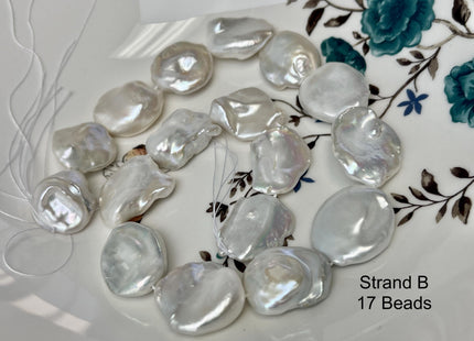 One-Of-A-Kind 18x20-20x22mm Very Rare HUGE Natural White Freshwater Keshi Pearl Genuine High Luster Natural Jumbo Keshi Nugget Pearls #P2779
