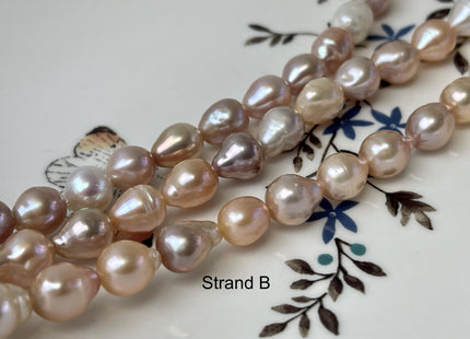 7-8x9-11 mm AA Rare Natural Mauve Edison Baroque Freshwater Pearl Beads Genuine High Luster Mixed White Mauve Pink Edison Pearls #P2780