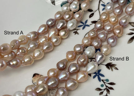 7-8x9-11 mm AA Rare Natural Mauve Edison Baroque Freshwater Pearl Beads Genuine High Luster Mixed White Mauve Pink Edison Pearls #P2780