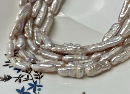 7-9x18-20 mm Natural Light Pink Biwa Stick Freshwater Pearls Genuine Natural Color Irregular Biwa Stick Pearl Beads B Grade #P2784