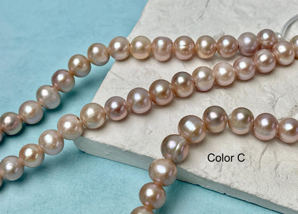 9.5-10.5 mm AA Half Strand Large Hole Natural Mauve Pink Freshwater Pearl 2.1 mm Hole Genuine Freshwater Off Round Pearl 21 Beads #P2785