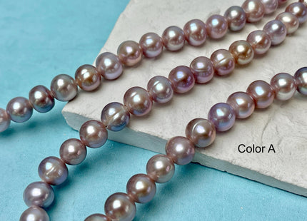 9.5-10.5 mm AA Half Strand Large Hole Natural Mauve Pink Freshwater Pearl 2.1 mm Hole Genuine Freshwater Off Round Pearl 21 Beads #P2785