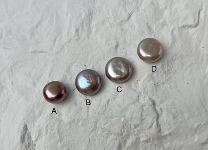 ONE Piece AAAAA 12-13 mm Natural Mauve Pink Top Quality Super High Luster Undrilled Smooth Thick Coin Pearl #P2659