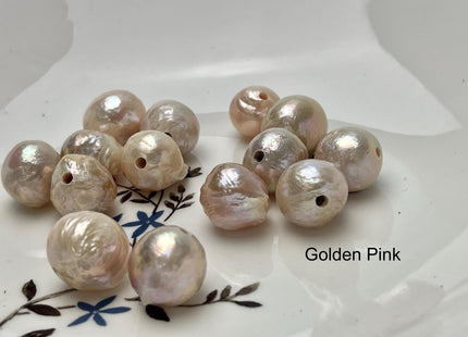 ONE Piece 12-17 mm AA Large Hole Jumbo Natural White Mauve Pink Gold Baroque Pearl Beads Hole Size 2.2mm Genuine Baroque Pearls #P2839