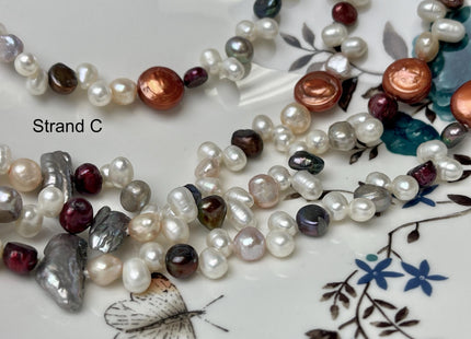 72 inches Mixed Coin Keshi Biwa Potato Pearl Finished Necklace White Pink Purple Green Gold Long Neckace Genuine Pearl Necklace #P2790