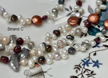 72 inches Mixed Coin Keshi Biwa Potato Pearl Finished Necklace White Pink Purple Green Gold Long Neckace Genuine Pearl Necklace #P2790