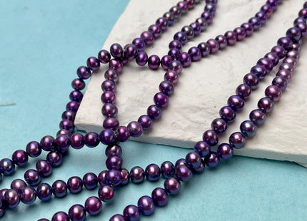 6 mm Potato Freshwater Pearl Beads Peacock, Dark Green, Medium Champagne OR Purple Genuine Cultured Freshwater Pearl Beads #647