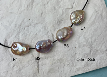 One-Of-A-Kind 17-19x23-25 mm AAA Large Hole Jumbo Natural Pink Mauve Baroque Pearl Hole Size 2.1mm Genuine High Luster Baroque Beads #P2842