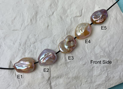 One-Of-A-Kind 17-19x23-25 mm AAA Large Hole Jumbo Natural Pink Mauve Baroque Pearl Hole Size 2.1mm Genuine High Luster Baroque Beads #P2842