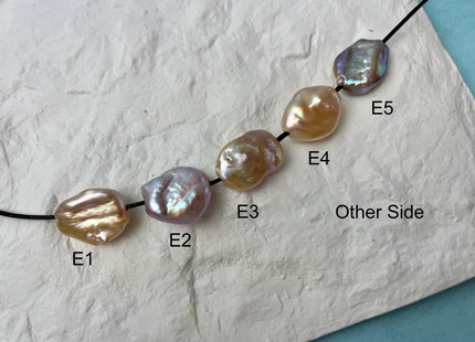 One-Of-A-Kind 17-19x23-25 mm AAA Large Hole Jumbo Natural Pink Mauve Baroque Pearl Hole Size 2.1mm Genuine High Luster Baroque Beads #P2842