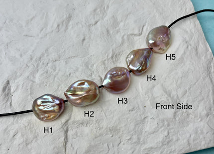 One-Of-A-Kind 16-17x20-23 mm AAA Large Hole Jumbo Natural Pink Mauve Baroque Pearl Hole Size 2.1mm Genuine High Luster Baroque Beads #P2842