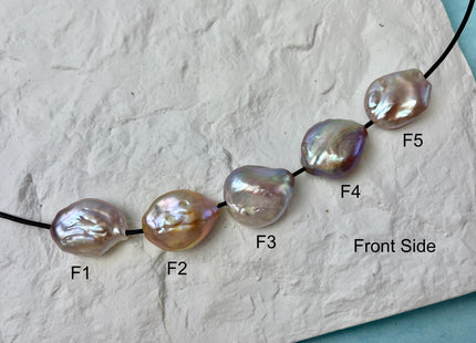 One-Of-A-Kind 16-17x20-23 mm AAA Large Hole Jumbo Natural Pink Mauve Baroque Pearl Hole Size 2.1mm Genuine High Luster Baroque Beads #P2842