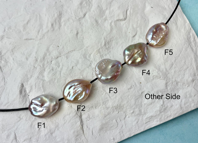 One-Of-A-Kind 16-17x20-23 mm AAA Large Hole Jumbo Natural Pink Mauve Baroque Pearl Hole Size 2.1mm Genuine High Luster Baroque Beads #P2842