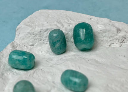 One Piece 9-12x12-15mm Natural Color Smooth Barrel Shape Green Amazonite Bead Genuine Natural Green Amazonite Bead #4518