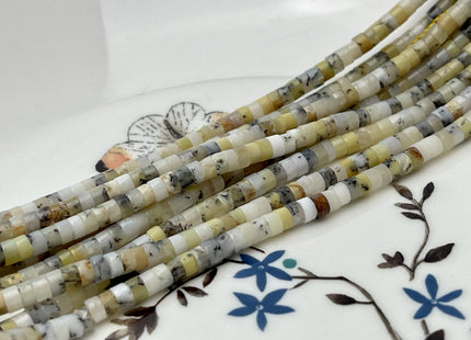 2x4mm Moss Opal Heishi Rondelle Shape Gemstone Loose Beads 15.5 Inches #4522