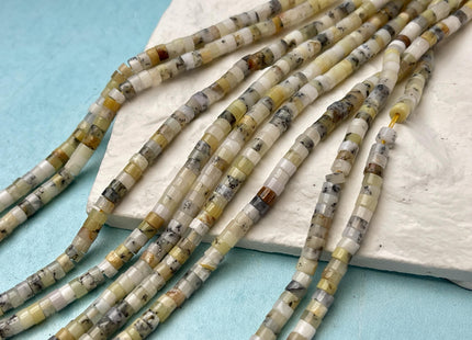 2x4mm Moss Opal Heishi Rondelle Shape Gemstone Loose Beads 15.5 Inches #4522