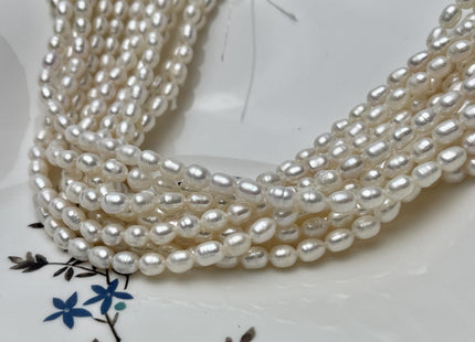4.5-5x6 mm Natural White Rice Small Freshwater Pearls Genuine Natural Rice/Oval Freshwater Pearls #P2851