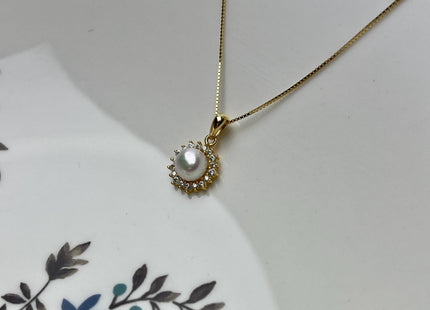 AAAA 6 mm Top Quality Natural White And Pink Freshwater Pearl Pendant W/925 Sterling Silver DIY Jewelry Bridal Pearl Necklace #10046-C