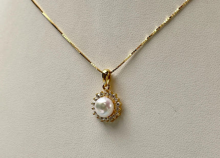 AAAA 6 mm Top Quality Natural White And Pink Freshwater Pearl Pendant W/925 Sterling Silver DIY Jewelry Bridal Pearl Necklace #10046-C