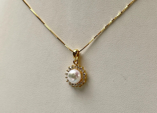 AAAA 6 mm Top Quality Natural White And Pink Freshwater Pearl Pendant W/925 Sterling Silver DIY Jewelry Bridal Pearl Necklace #10046-C