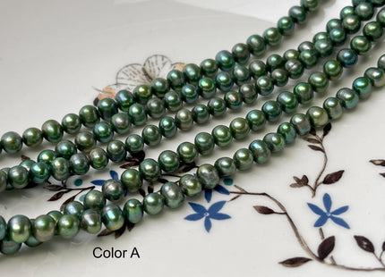 5 mm Olive Green Color Potato Freshwater Pearl Beads Genuine Cultured Freshwater Pearl Beads #P2794