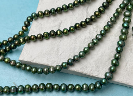 5 mm Olive Green Color Potato Freshwater Pearl Beads Genuine Cultured Freshwater Pearl Beads #P2794