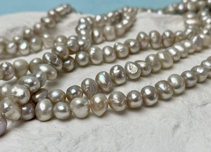 6x8-9 mm Light Gray Color Freshwater Nugget Pearls Genuine Potato Nugget Pearls #P2795