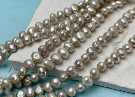 6x8-9 mm Light Gray Color Freshwater Nugget Pearls Genuine Potato Nugget Pearls #P2795