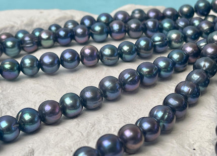 10 mm AA Half Strand Large Hole Potato Peacock Genuine Freshwater Pearl Beads Hole Size 2.2mm 21 Beads #P2802