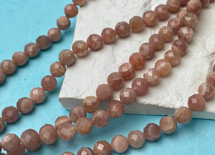 4mm 6mm 8mm 10mm 12mm Natural Color SunStone High Quality Faceted Round Gemstone Beads 15.5 Inches Strand #4514
