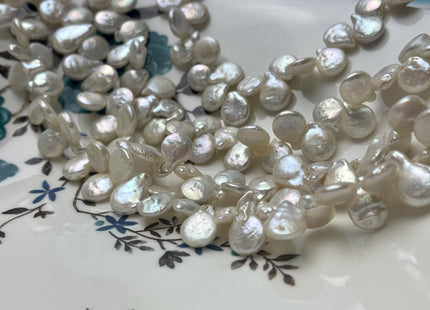 9x11 mm AA Natural White Top Drilled Coin Freshwater Pearl Beads Flat Coin Freshwater Pearl Genuine Natural Coin Pearl Beads #1520