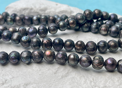 8 mm Faceted Potato Freshwater Pearl Dark Peacock Rare Genuine Faceted Cultured freshwater Pearl Beads #1033